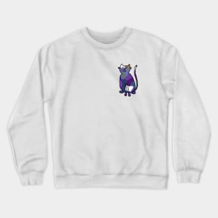 Small Blue Crystal Cat Crewneck Sweatshirt